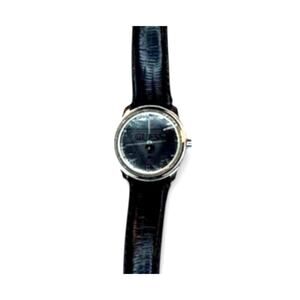 Guess Mirrored Face Watch Black Leather Strap Round Case Quartz